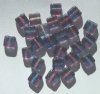 25 9mm Flat Square Two Tone Fuchsia and Sapphire Sugar Coat